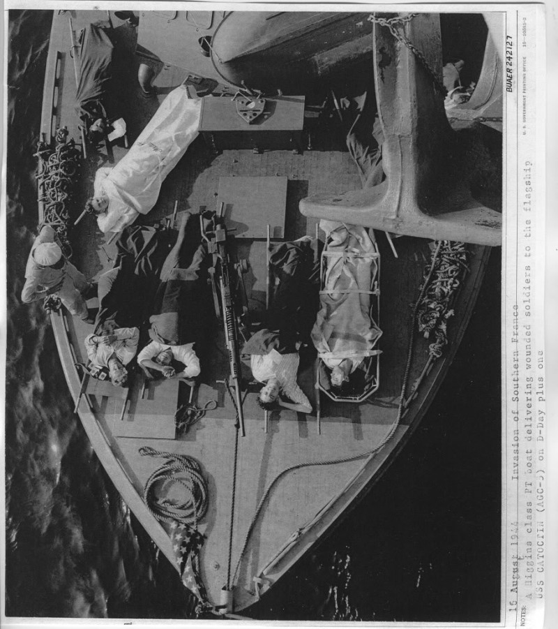 PT302RON22boatandwoundedUSSCatoctininvadesFrance1944.jpg